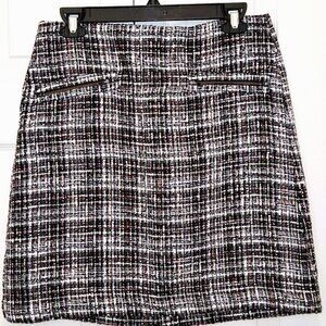 LOFT Tweed Mini Skirt - Black, White, and Red
